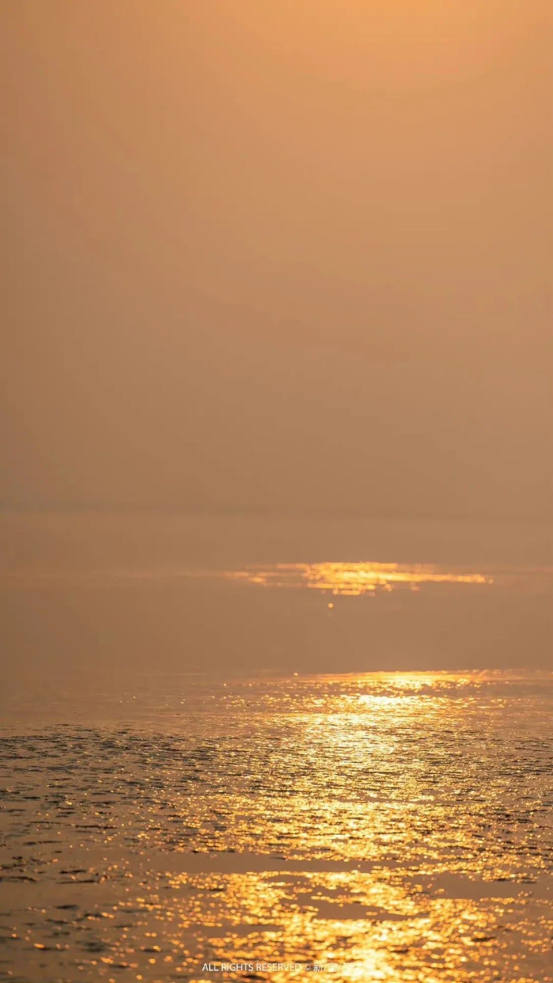 Atardecer dorado reflejado sobre el agua